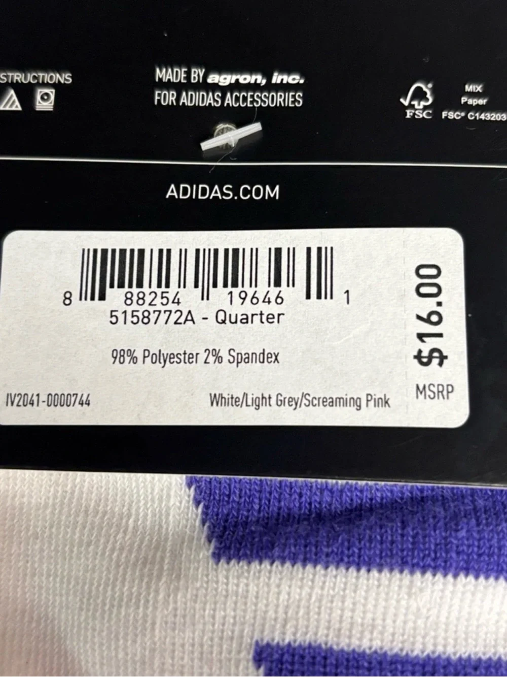 New Adidas Socks Women’s 3 Pair White Aeroready Cushion Quarter Athletic Casual